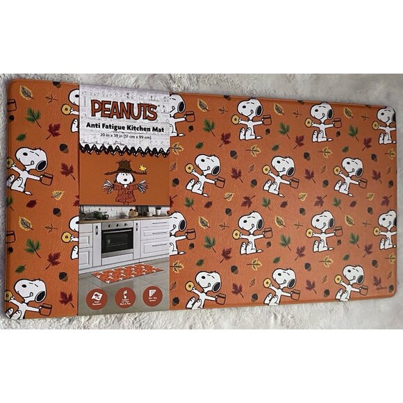 Peanuts Snoopy Coffee Donuts Anti Fatigue Kitchen Mat 20” X 39” Fall Autumn NEW - Picture 1 of 13